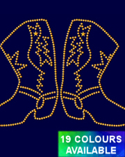 Cowboy boots rhinestud design (pack of 5)