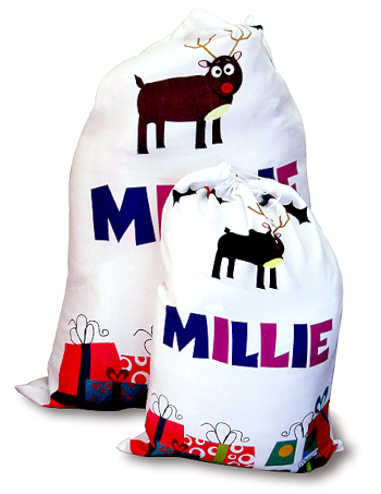 White polyester Santa sack 70 x 48 cm