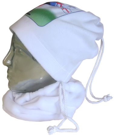 Beanie hat/neckwarmer white