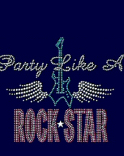 Party like a Rock Star rhinestud design (pack of 5)