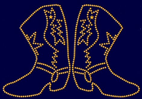 Cowboy boots rhinestud design (pack of 5)