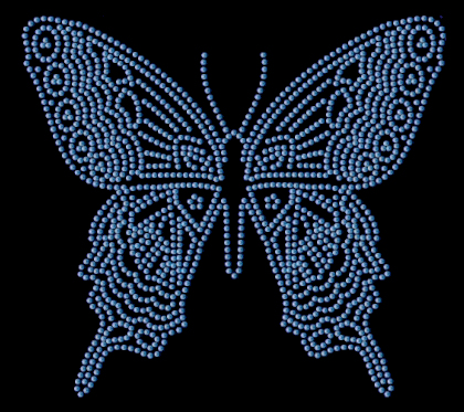 Swallowtail butterfly rhinestud design (pack of 5)