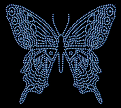 Swallowtail butterfly rhinestud design (pack of 5)