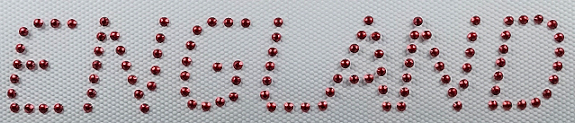 England in red rhinestuds - pack of 20