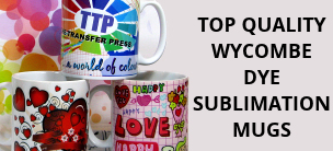 Wycombe white gloss mugs for dye sublimation printing