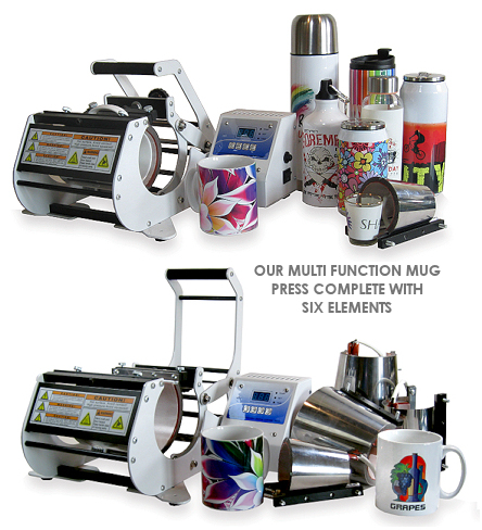 Our multi-function mug press with six elements