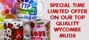 Wycombe white gloss mugs for dye sublimation printing