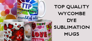 Wycombe white gloss mugs for dye sublimation printing