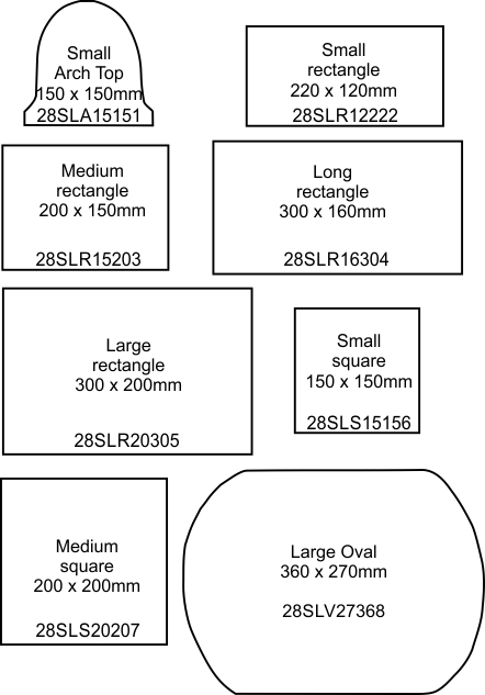 Dye sublimation slate sizes